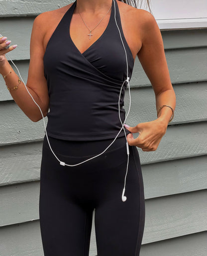 Midnight Black Halter Tank
