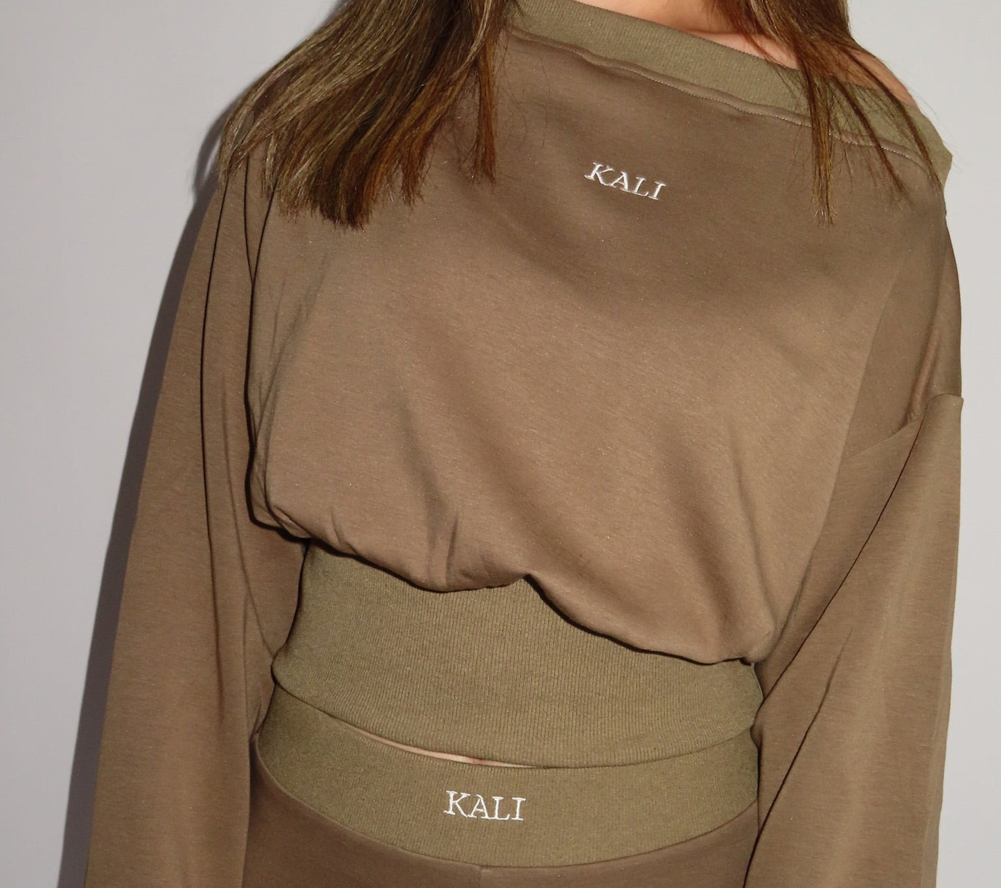 Like A Cloud Off The Shoulder Jumper - Khaki