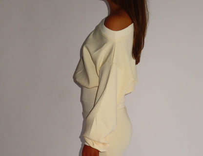 Like A Cloud Off The Shoulder Jumper - Cream